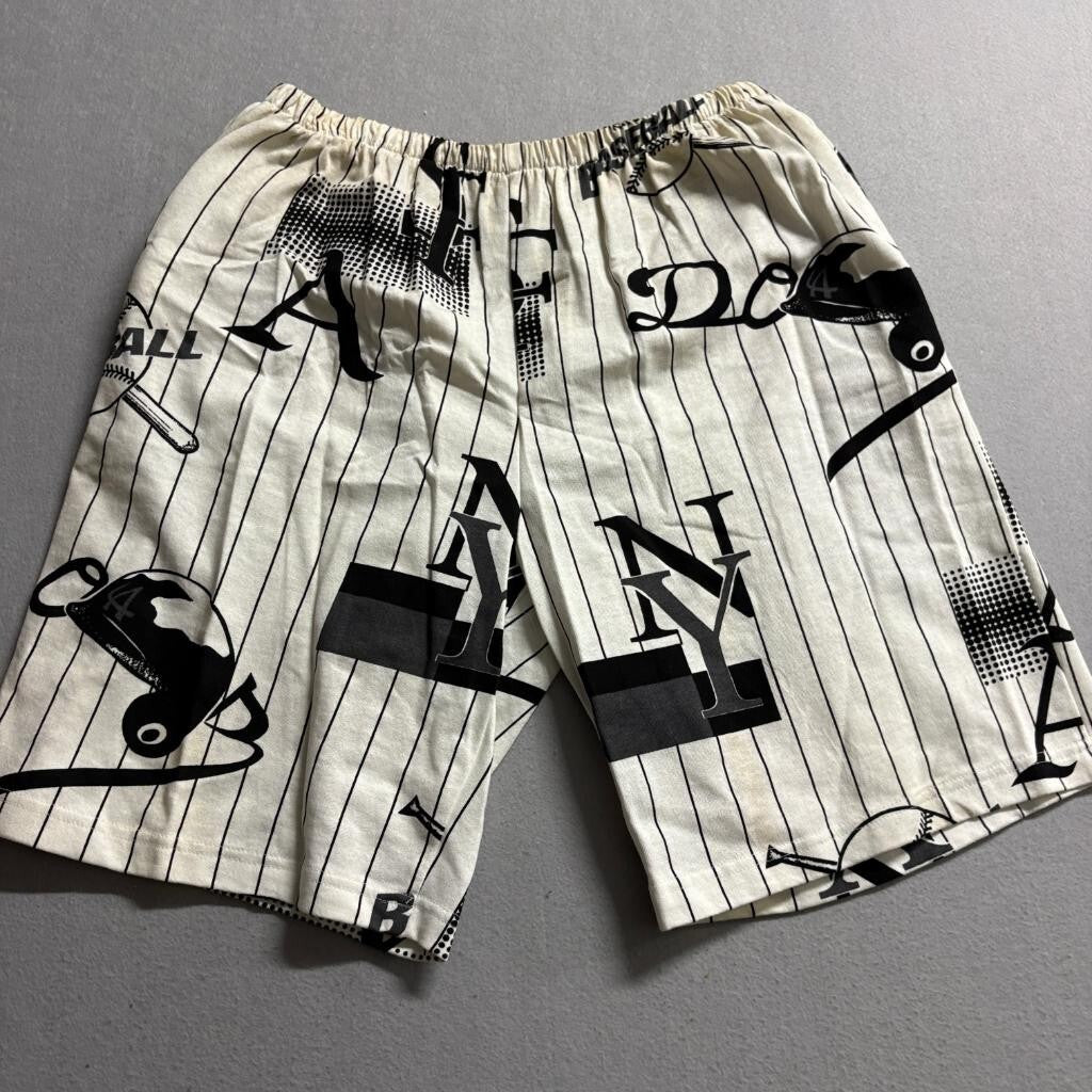 Vintage 90s Baseball Pinstripe Polo Shirt and Shorts Set Mens XL Made in USA