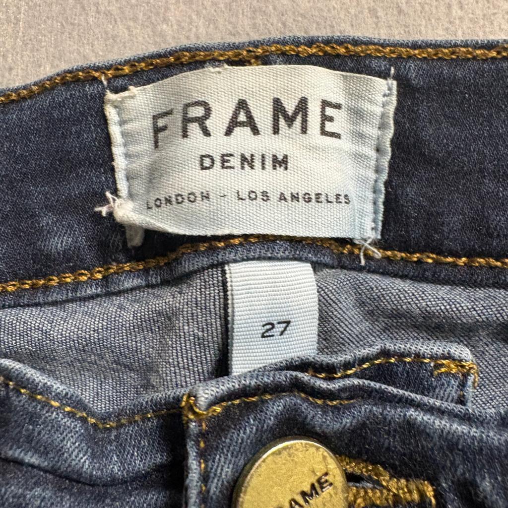 Frame Denim Le High Skinny Jeans Womens 27 Wythe Blue Stretch Ankle Zip