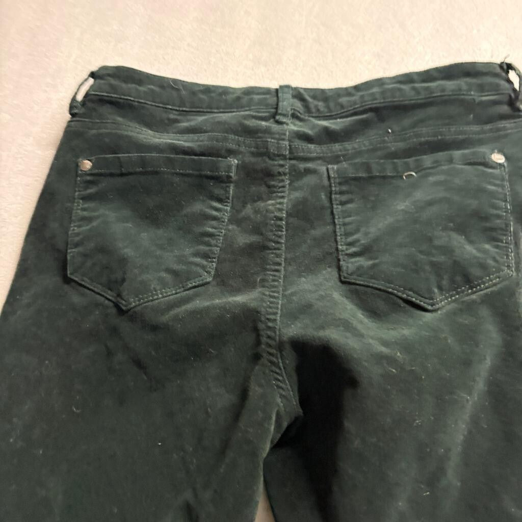 Well Worn Corduroy Pants Womens Size 6 Dark Green Skinny Five Pocket Stretch
