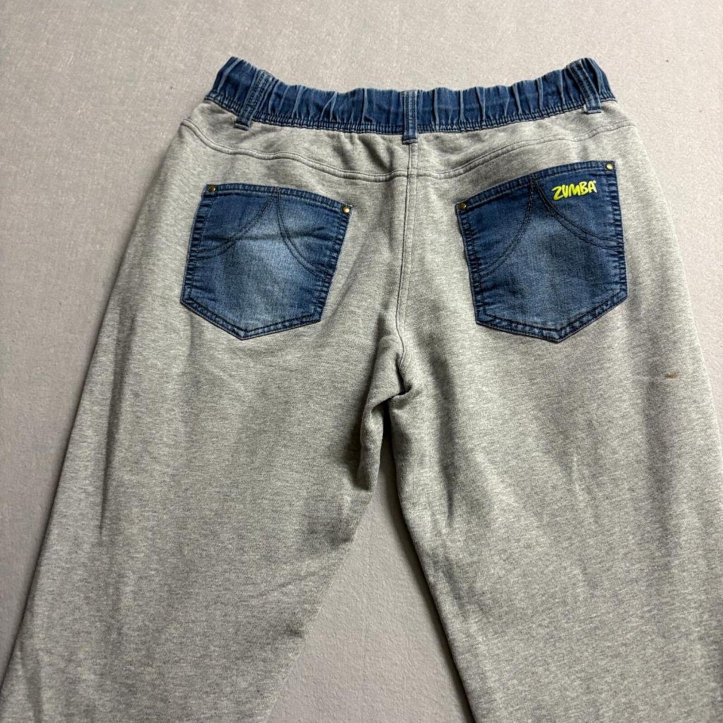 Zumba Wear Marvelous Jogger Pants Mens Medium Blue Denim Gray Sweatpants Hybrid