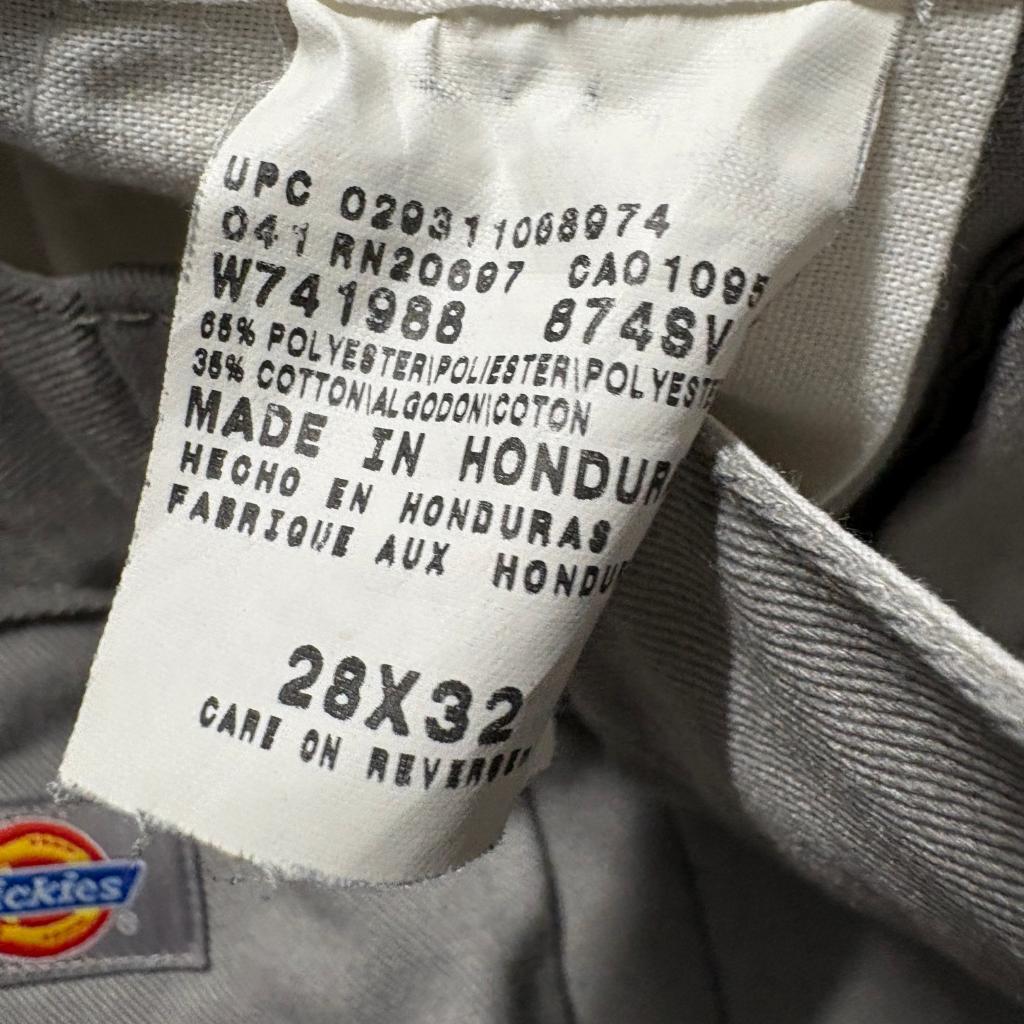 Dickies 874 Original Fit Work Pants Mens 28x32 Gray Polyester Cotton Chino