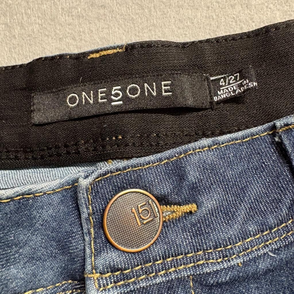 One 5 One Goddess Fit Denim Bermuda Shorts Womens Size 4/27 Blue Stretch