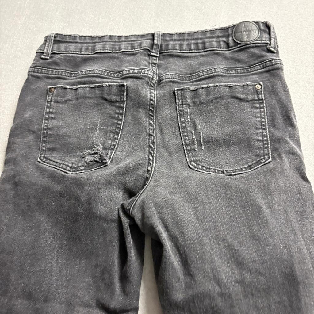 1975 Basic Dept Denim Womens Distressed Skinny Jeans Gray Size 28 Raw Hem