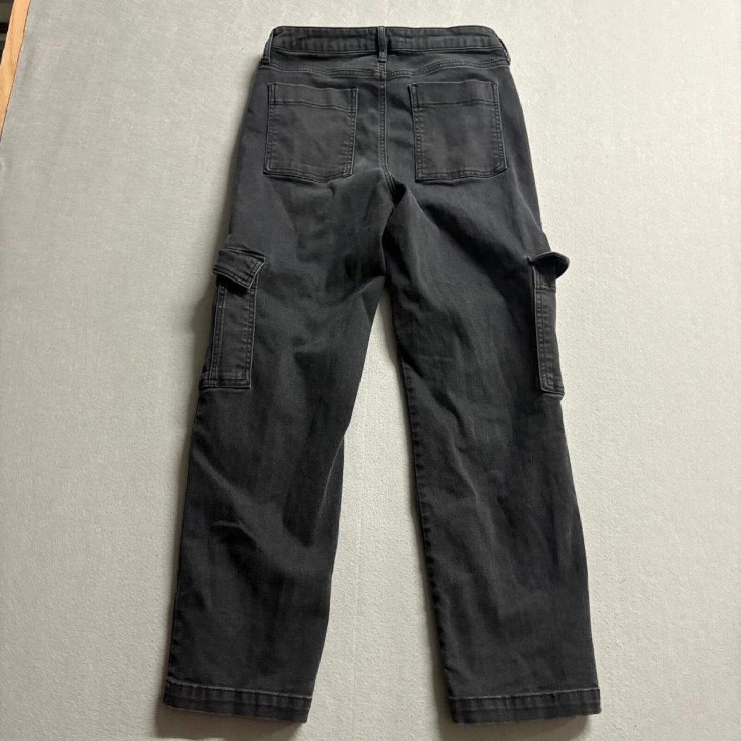 Altar'd State Cargo Jeans Womens 29 Black High Rise Utility Straight Leg Denim