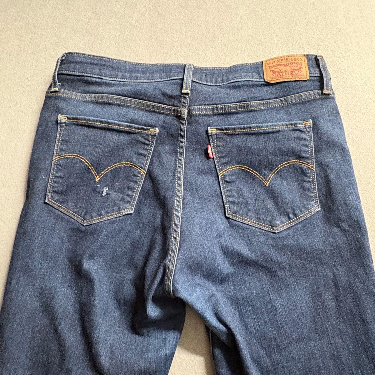 Levi's 720 High Rise Super Skinny Jeans Womens 32 W32 L28 Blue Stretch Denim