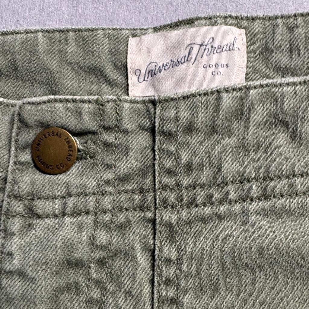 Universal Thread Wide Leg Utility Pants Womens Size 8 Green Cotton Lyocell Blend