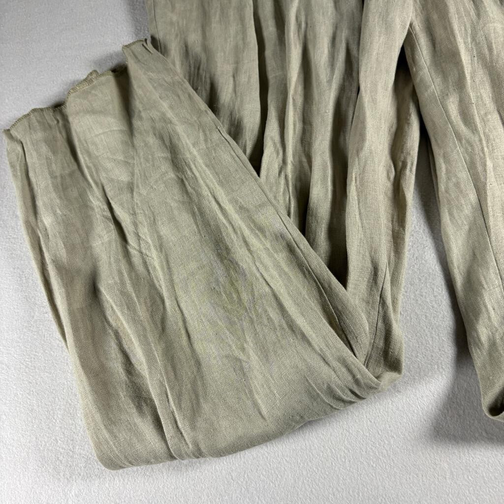 TA2 Collection Mens Linen Pants Size 46 Beige Pleated Front Made in USA Vintage