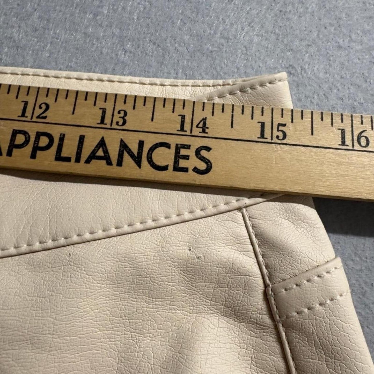 Tgla Faux Leather Cargo Pants Womens 11/30 Beige Wide Leg High Rise NWT