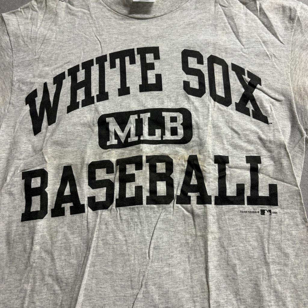 Vintage 1995 Chicago White Sox MLB T-Shirt Mens Large Gray Hanes Single Stitch