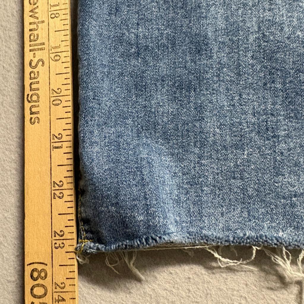 Unbranded Wide Leg Crop Jeans Womens Size 8 Blue Denim Raw Hem High Rise Stretch