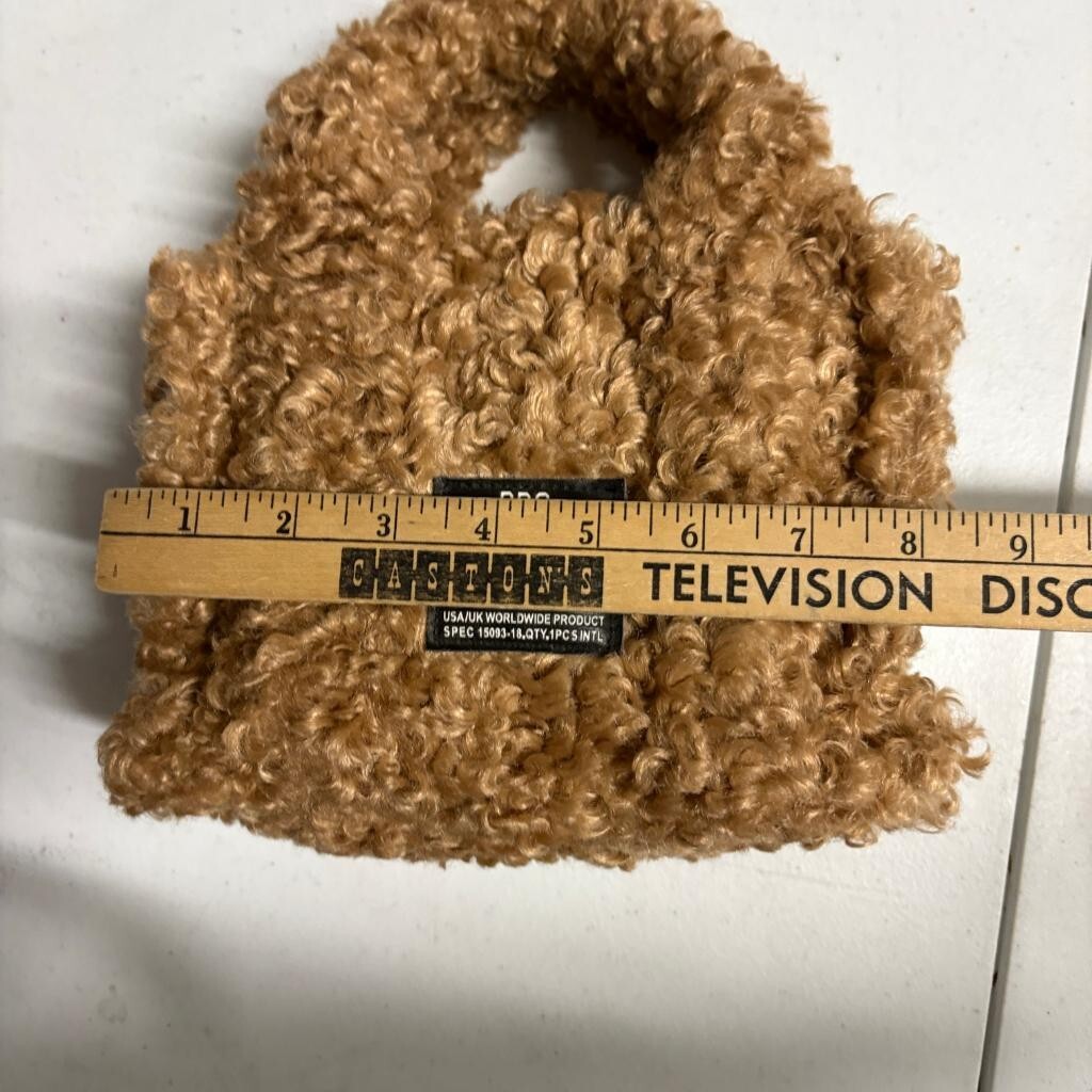 BDG Urban Outfitters Sherpa Mini Tote Bag Brown Fleece Teddy Bear Top Handle