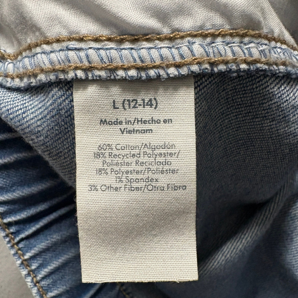 No Boundaries Womens Cargo Denim Joggers Size L 12-14 Elastic Waist Medium Wash
