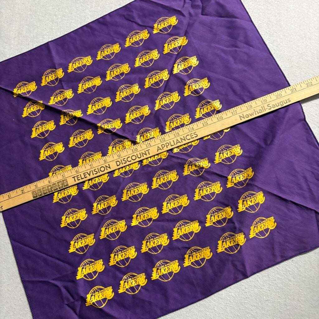 Los Angeles Lakers Vintage Bandana Purple Gold All Over Print Logo Hair Scarf