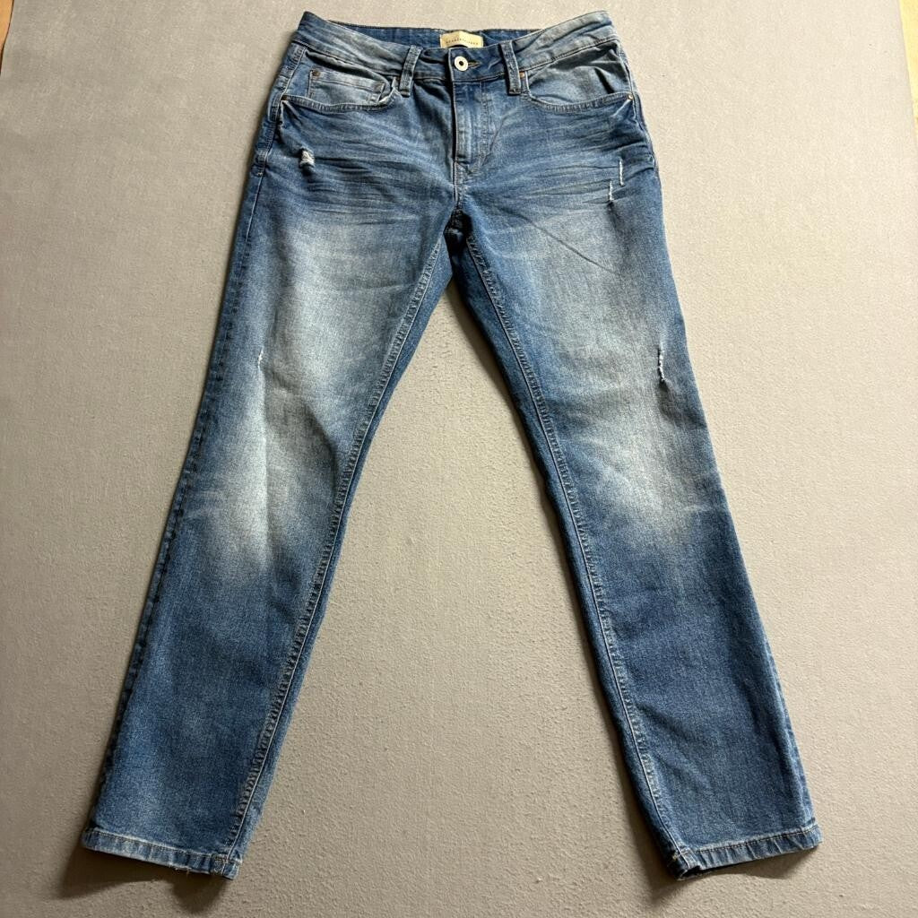Across The Pond Denim Collection Jeans Womens 32x30 Blue Distressed Stretch Slim