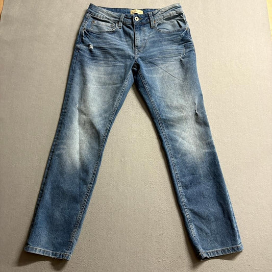 Across The Pond Denim Collection Jeans Womens 32x30 Blue Distressed Stretch Slim