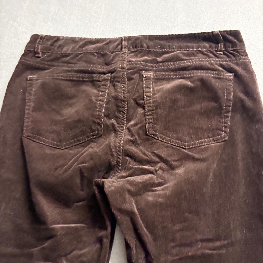 Chaps Denim Corduroy Pants Womens 10 Brown Stretch Straight Leg Casual