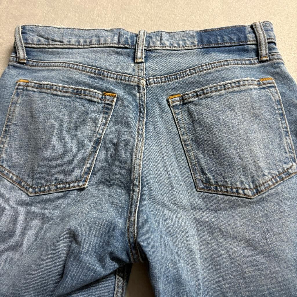Abercrombie & Fitch The Skinny High Rise Jeans Womens 27 4S Blue Distressed Hem