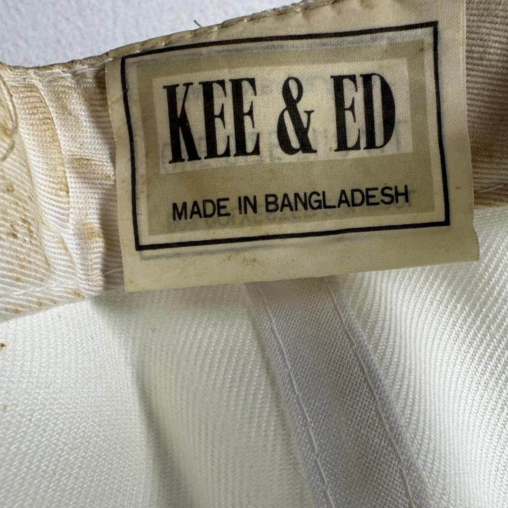 Vintage Nike Swoosh Snapback Hat White Green Under Brim Kee Ed Bangladesh Cap