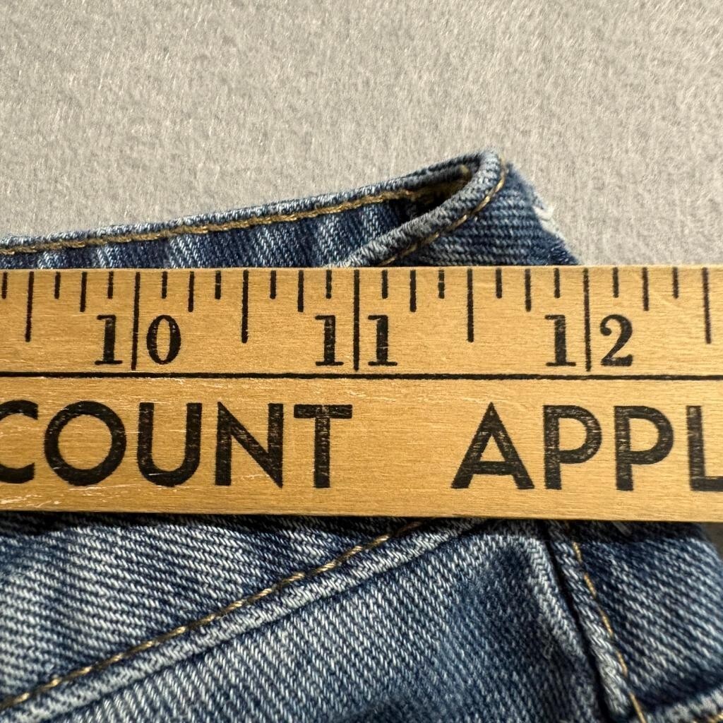 GB Girls Distressed High Rise Wide Leg Jeans Size 1 Blue Denim Raw Hem 100%