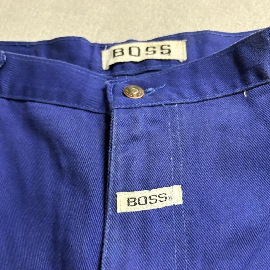 Vintage Boss Jeans Mens 38M Royal Blue Denim Pants Made in USA Workwear