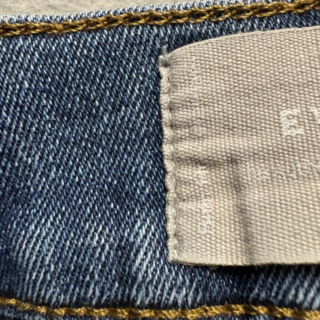 Everlane The Authentic Stretch Slim Bootcut Jeans Womens 24 Blue Raw Hem Denim