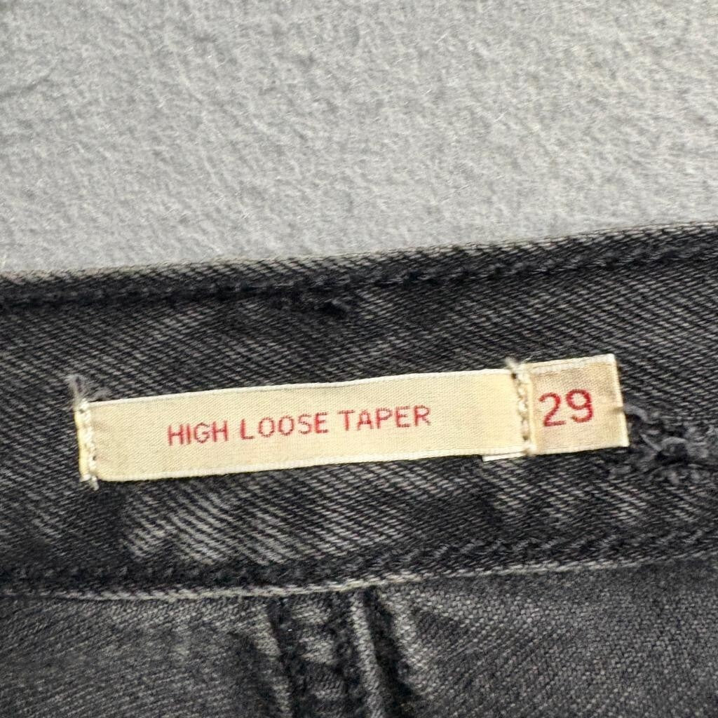Levis Premium High Loose Taper Jeans Womens 29 Gray Black Denim High Rise