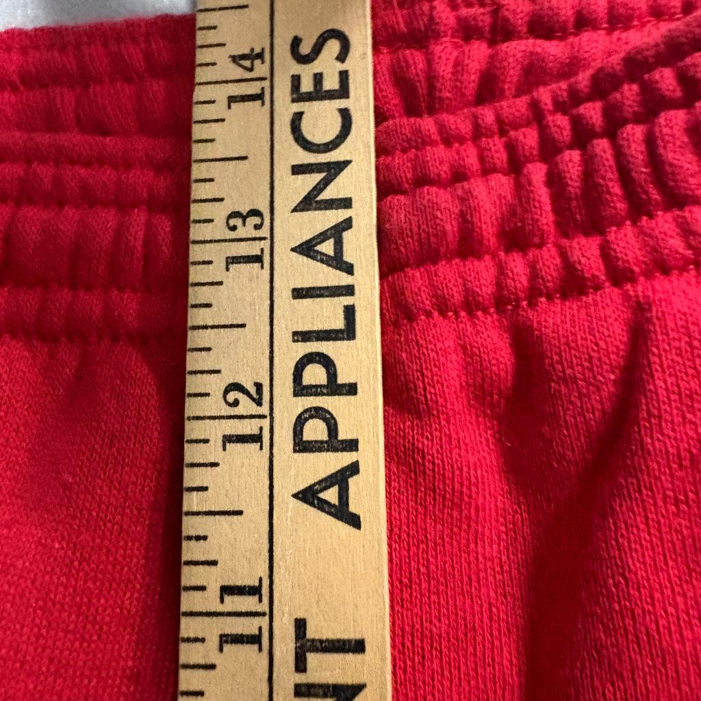 Vintage Lee Sweat Shorts Mens Large Red Cotton Blend Fleece Drawstring Made in