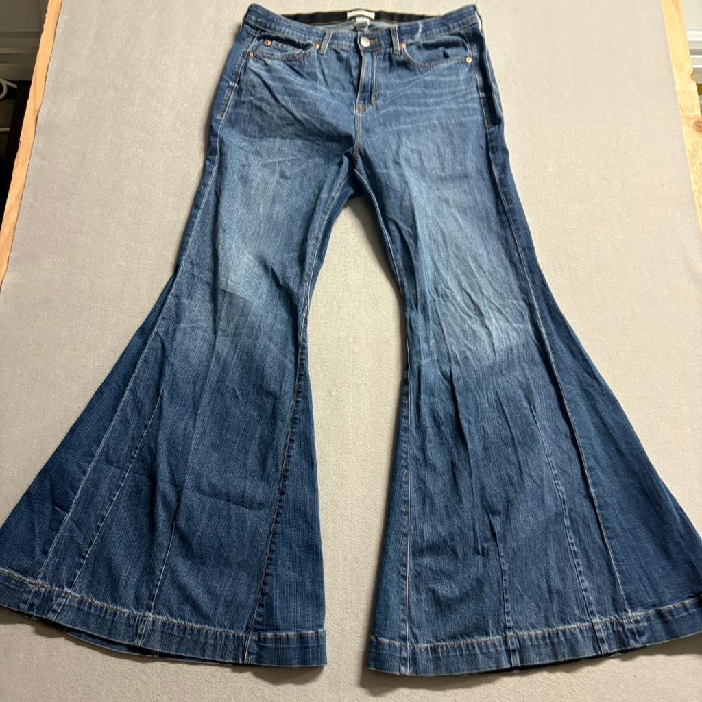 Festive Women's High Rise Extreme Flare Bell Bottom Jeans Blue Size 12T Tall
