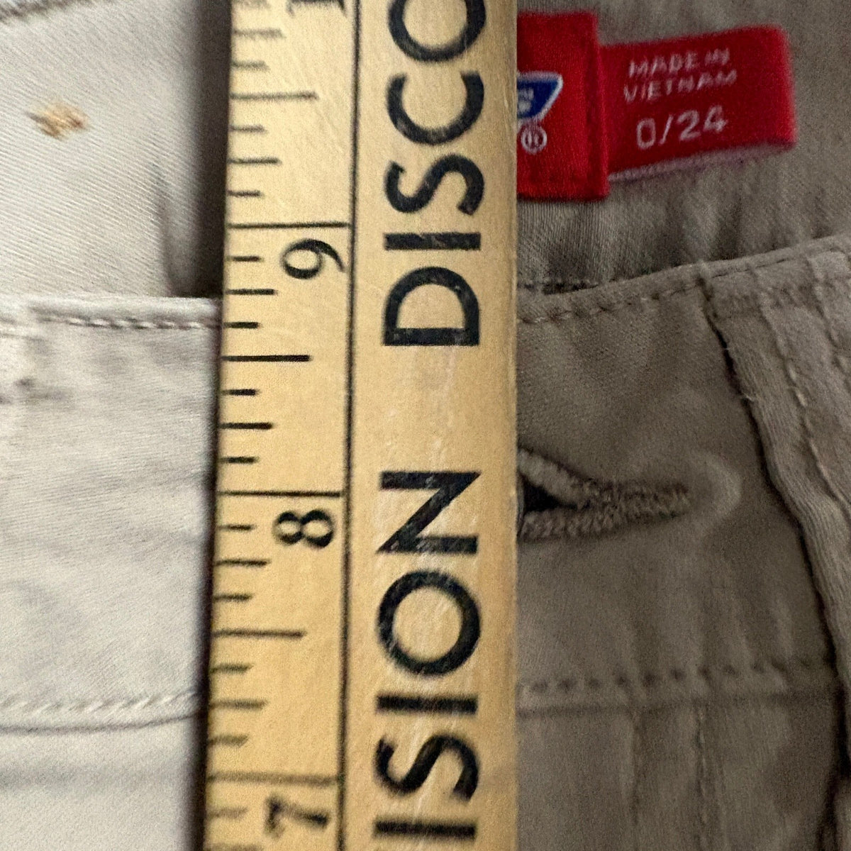 Dickies Girl Skinny Pants Womens 0/24 Khaki Beige Stretch Rayon Blend Casual