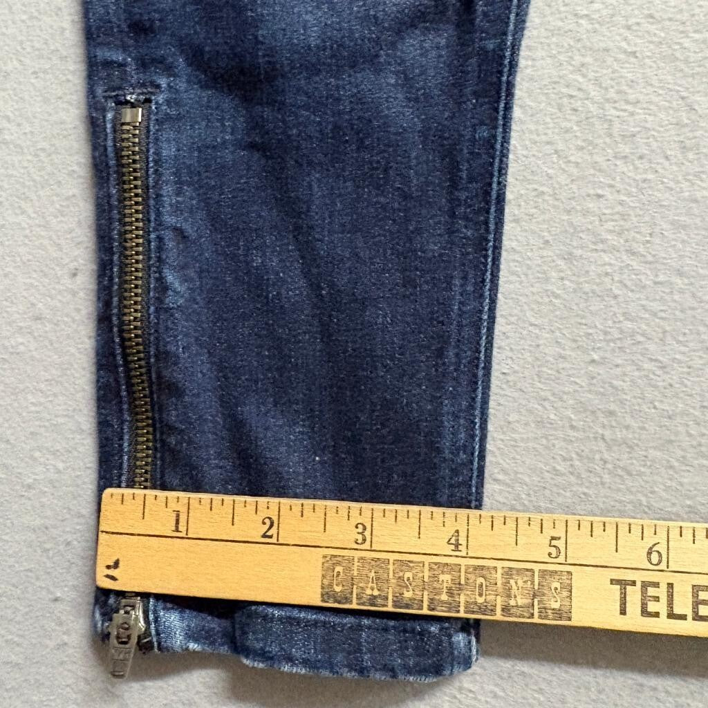 Rag & Bone Kensington Skinny Jeans Womens 26 Blue Denim Moto Zipper Ankle