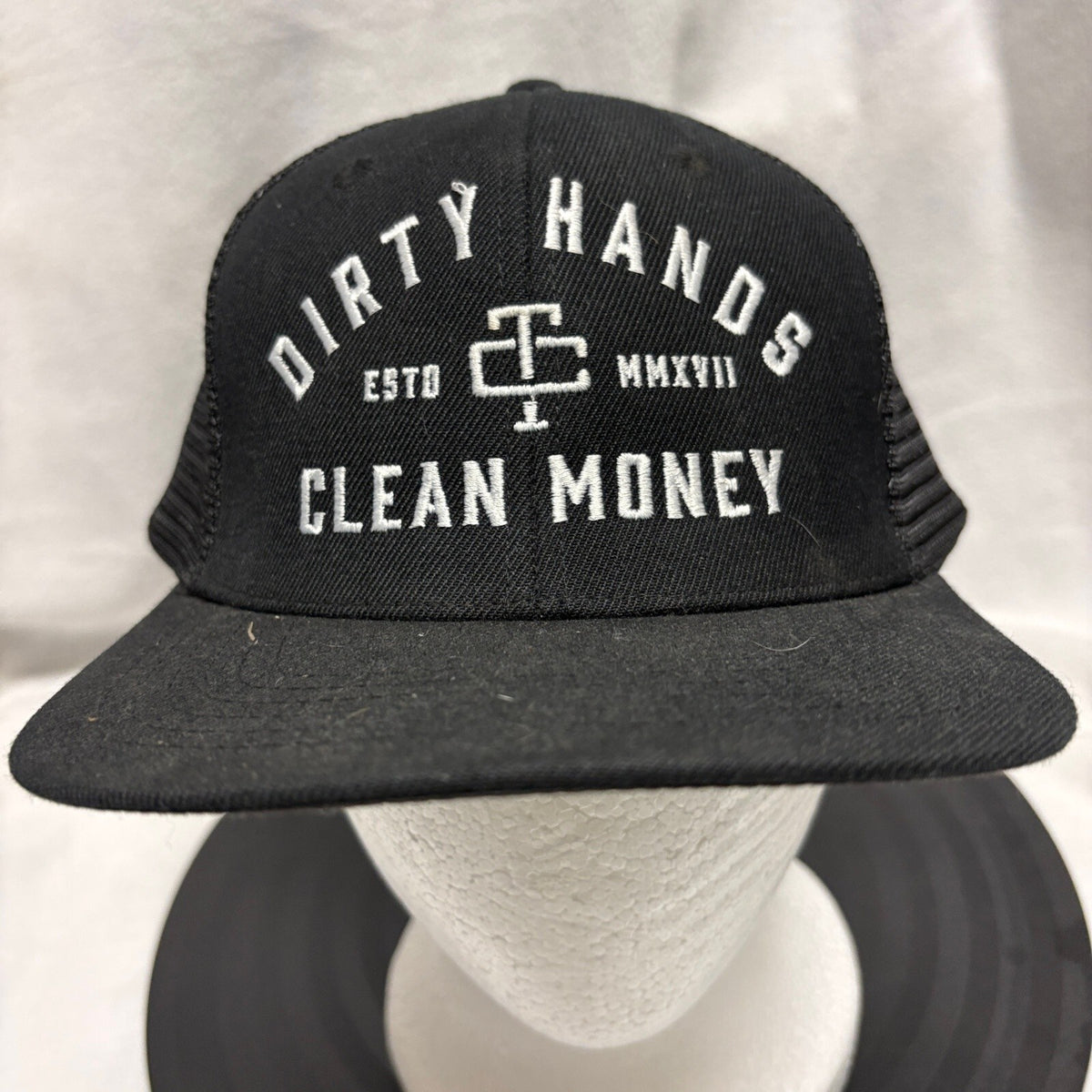 Troll Co Clothing Dirty Hands Clean Money Trucker Hat Mesh Snapback Black Cap OS - Photo 2