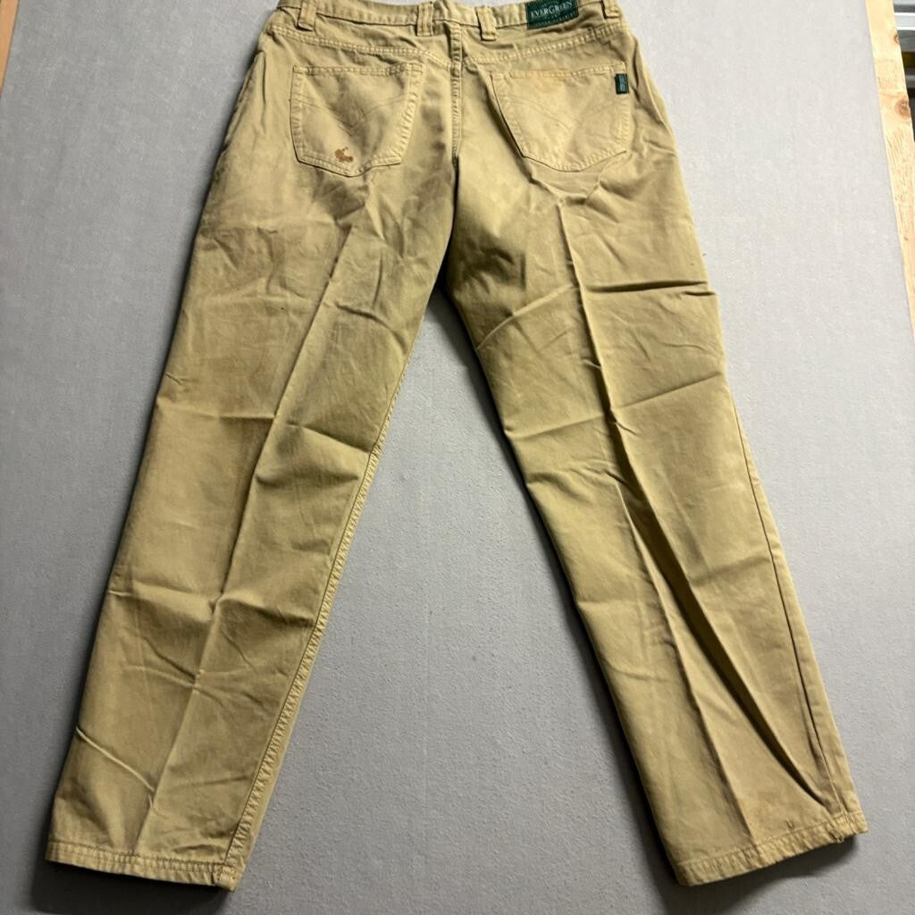 Evergreen Jeans Mens 38 Regular Khaki Brown Cotton Loose Straight Chino Pants