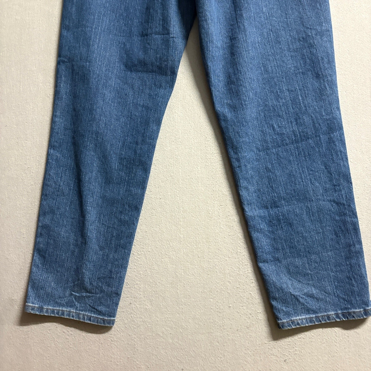 Lee Relaxed Fit Womens Elastic Waist Blue Denim Tapered Jeans Size 18 Long