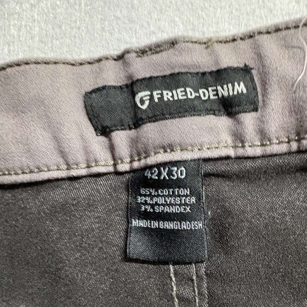 Fried Denim Mens Jeans 42x30 Gray Stretch Slim Straight Casual Pants