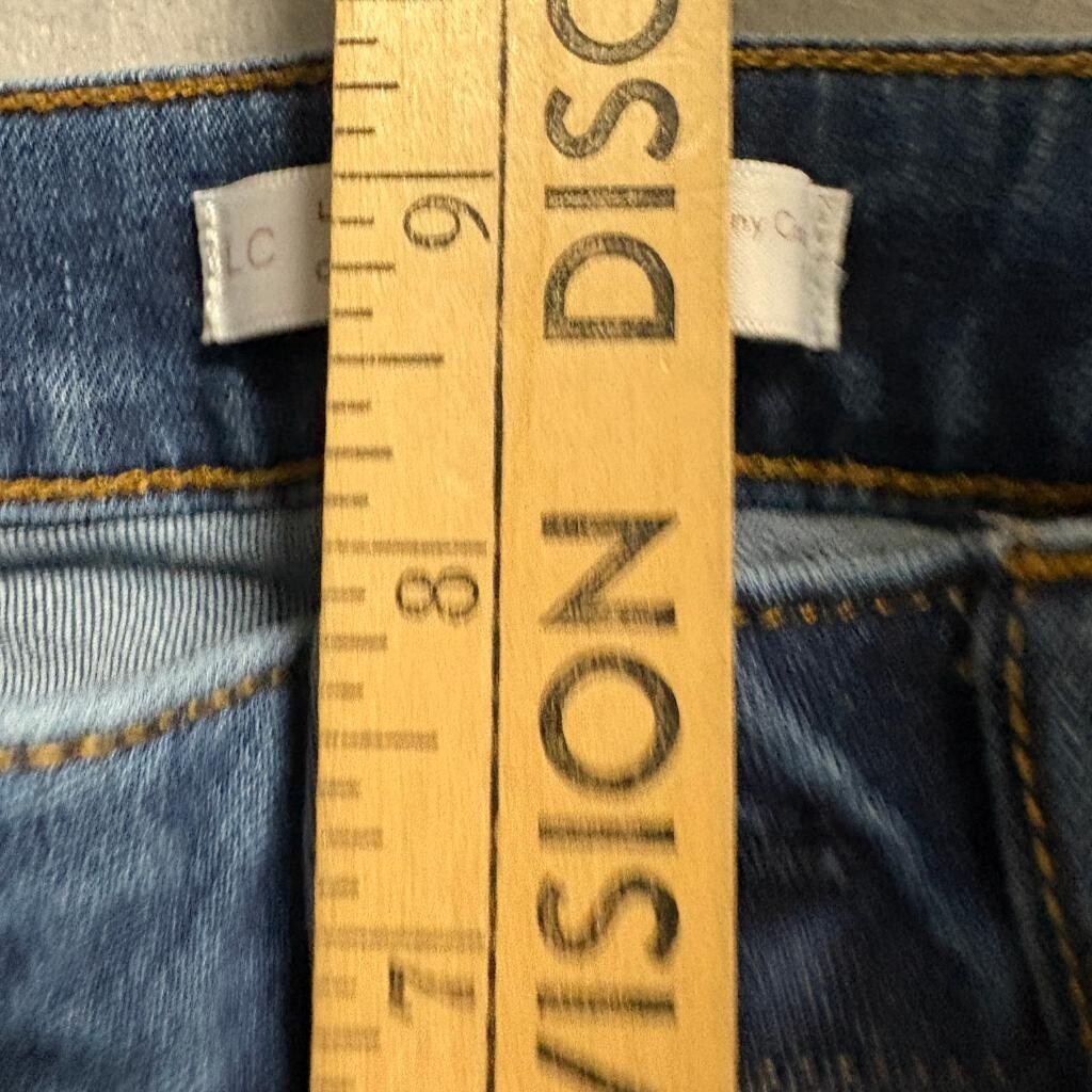 LC Lauren Conrad Girls Skinny Crop Jeans Size 0 Blue Denim Stretch Cuffed