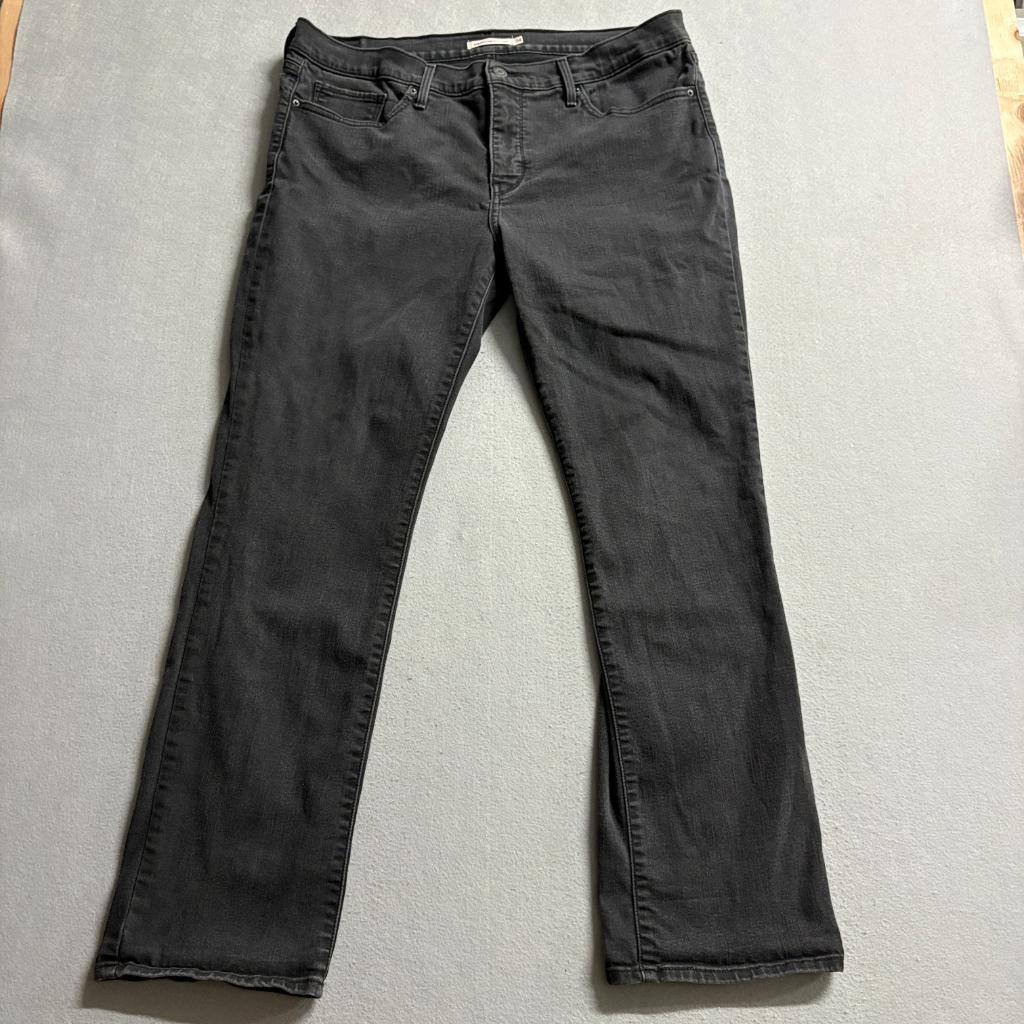 Levis 314 Shaping Straight Jeans Womens 34 Black Stretch Denim Pants