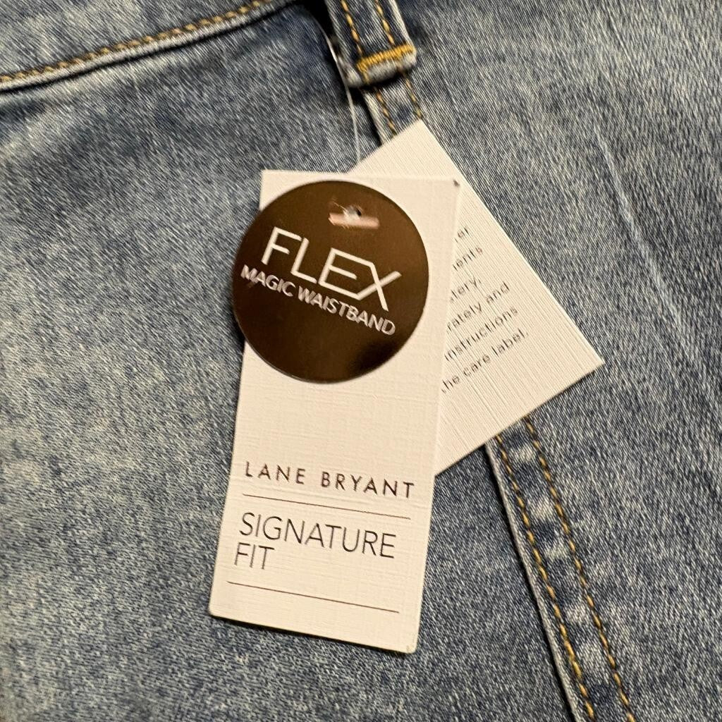 Lane Bryant Boyfriend Jeans Womens 26 Blue Flex Magic Waistband Mid Rise Stretch