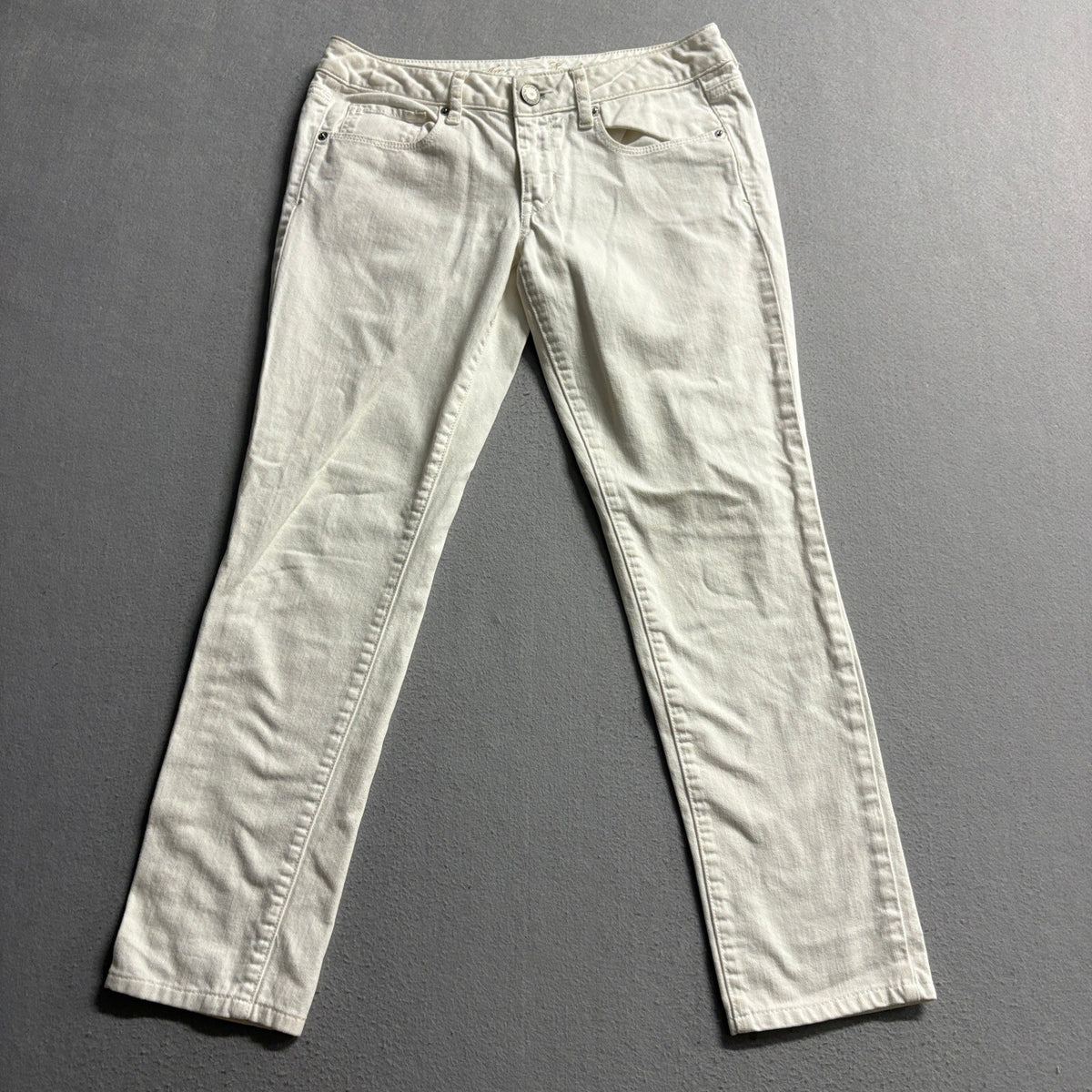 American Eagle Outfitters Womens Skinny Jeans Size 6 Regular White Stretch Denim