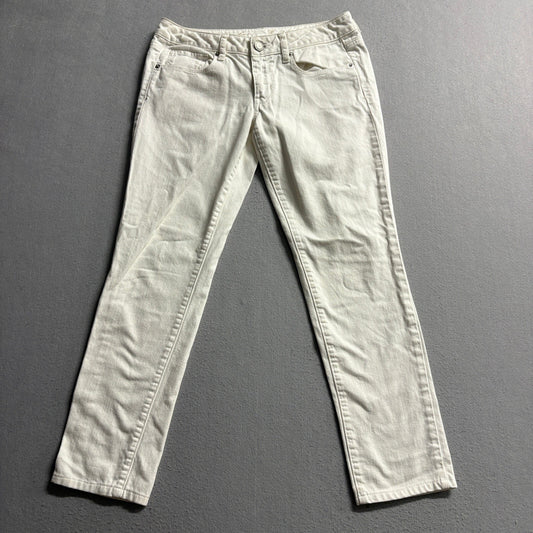American Eagle Outfitters Womens Skinny Jeans Size 6 Regular White Stretch Denim