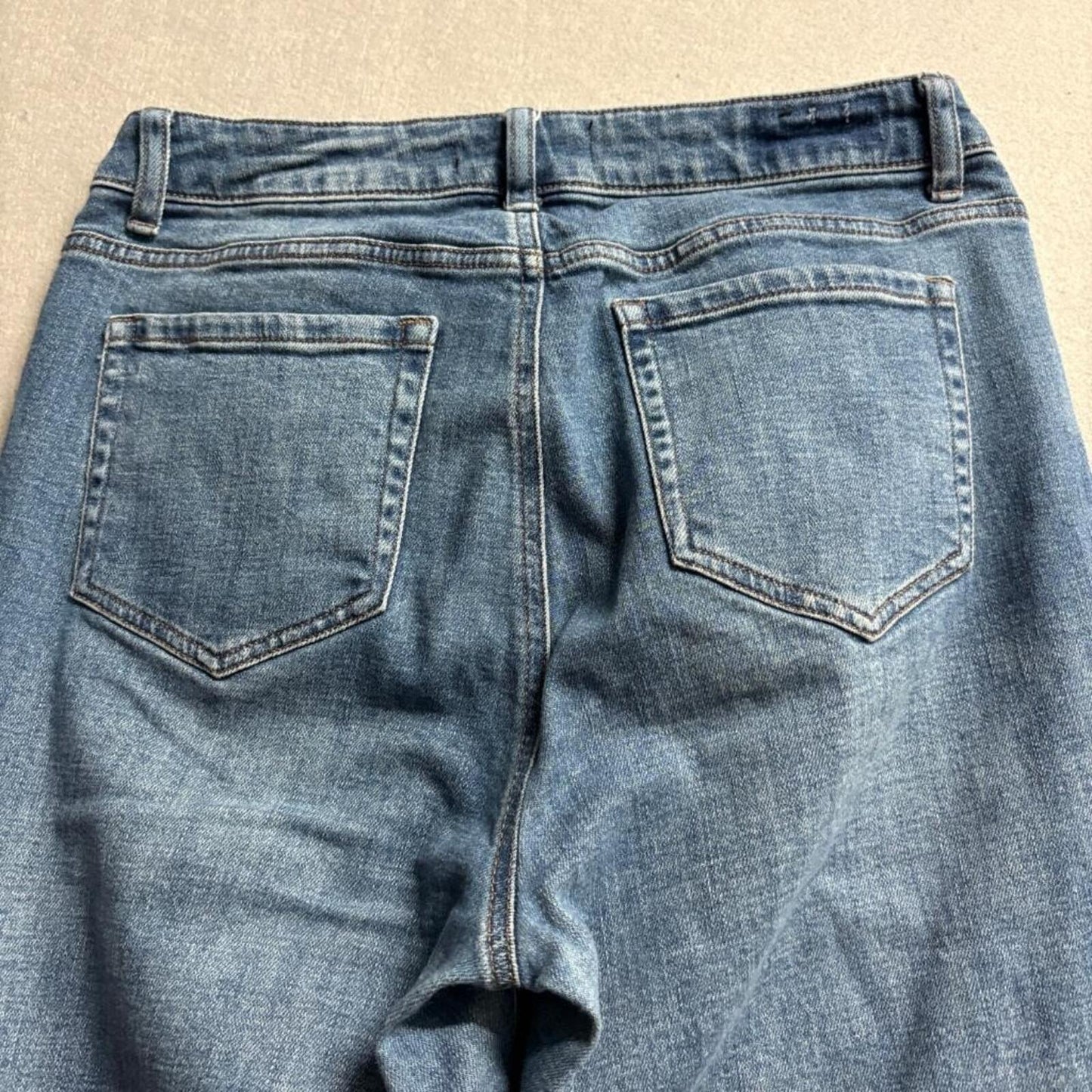 Sound Style Jeans Womens Size 6 Blue Denim Button Fly Raw Hem Straight Leg