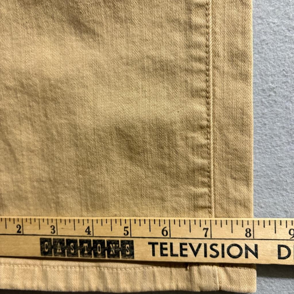 LL Bean True Shape Denim Jeans Womens 14 MT Tan Classic Fit Straight Leg NWT