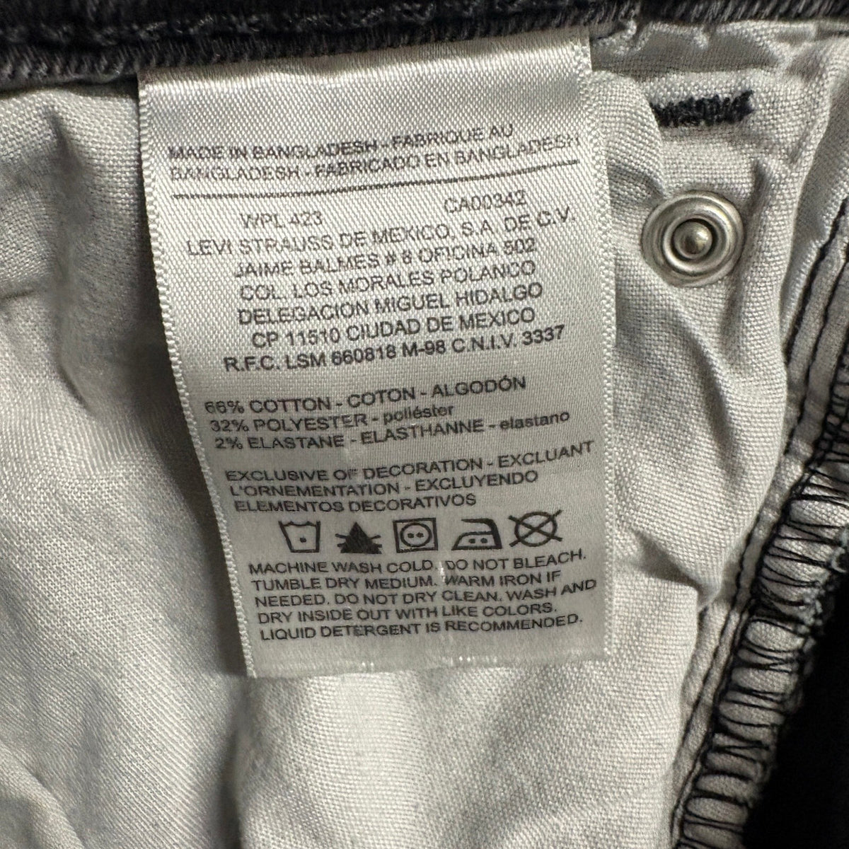 Denizen from Levis 216 Slim Fit Jeans Mens 31x30 Gray Black Stretch Denim