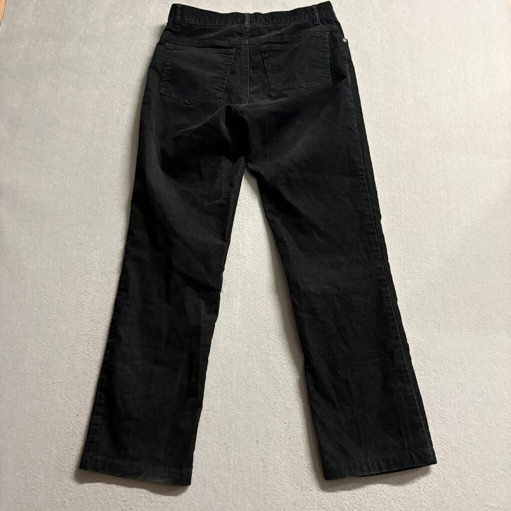 Jones New York Sport Corduroy Pants Womens Size 4 Black Stretch Straight Leg