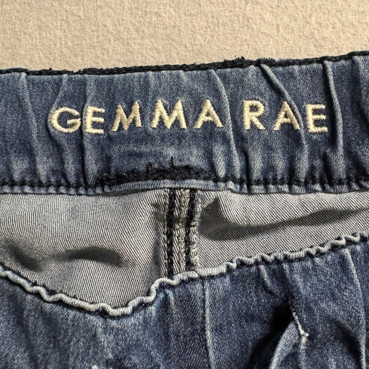 Gemma Rae Denim Jogger Pants Womens Plus 16W Medium Wash Stretch Elastic Waist