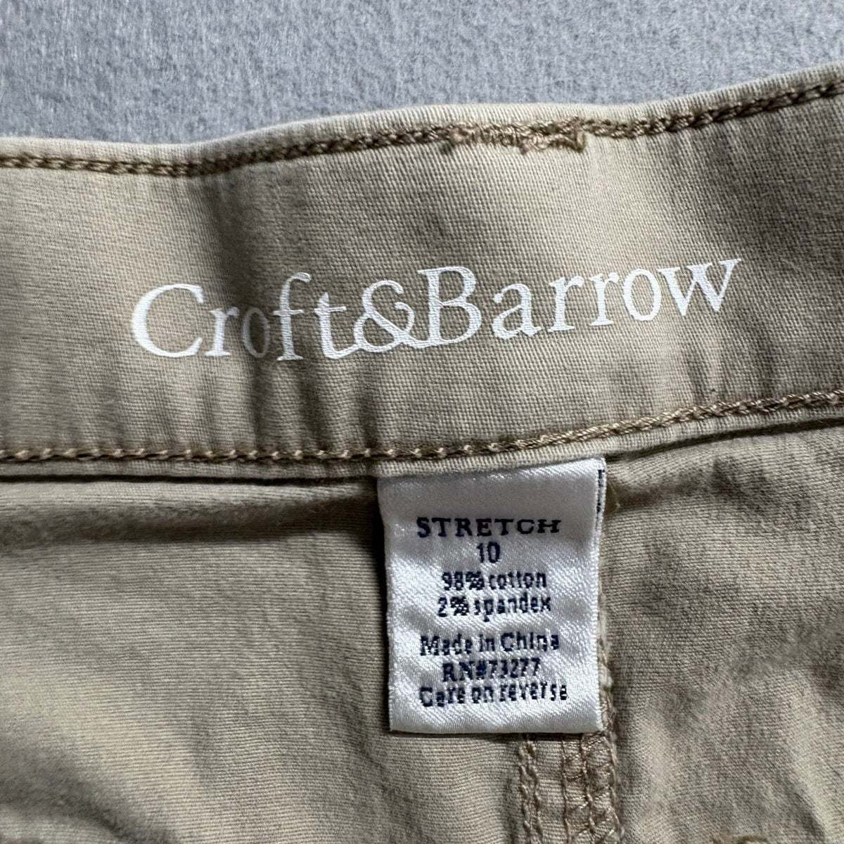 Croft & Barrow Bermuda Shorts Womens 10 Khaki Tan Stretch Natural Fit Capris