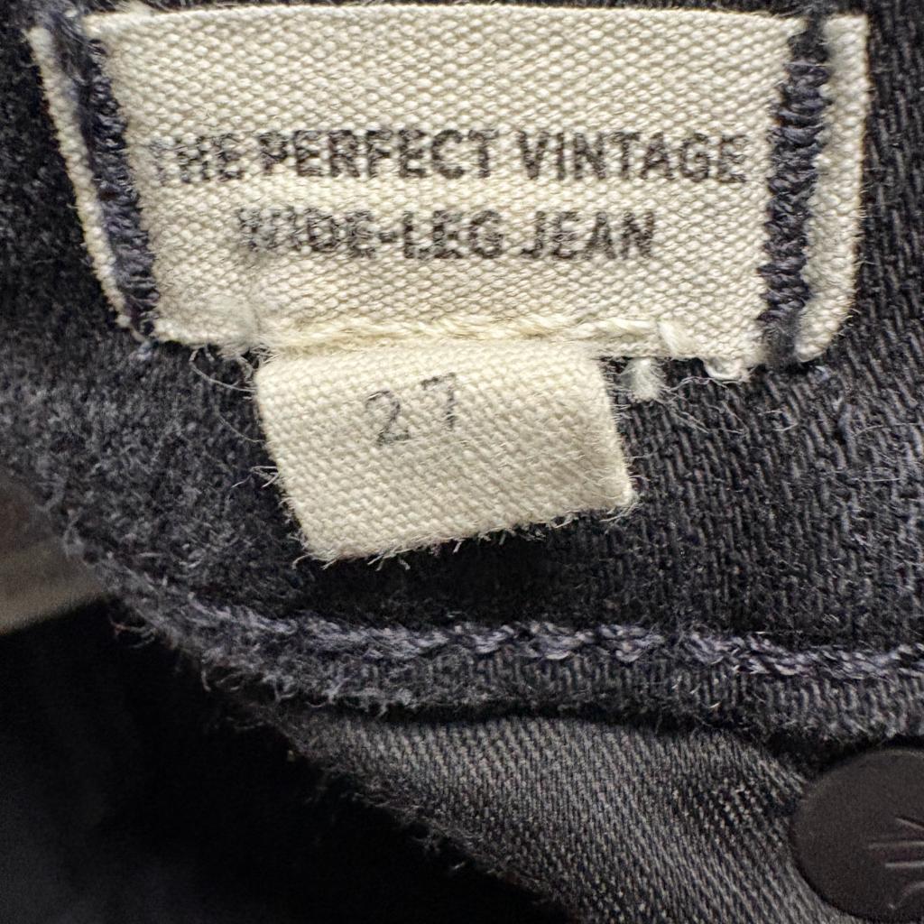 Madewell The Perfect Vintage Wide Leg Jeans Womens 27 Black High Rise Denim