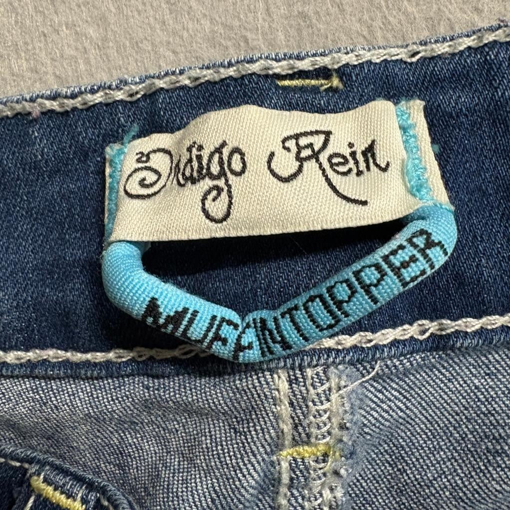 Indigo Rein Distressed Patchwork Skinny Jeans Womens Size 5 Blue Denim Stretch