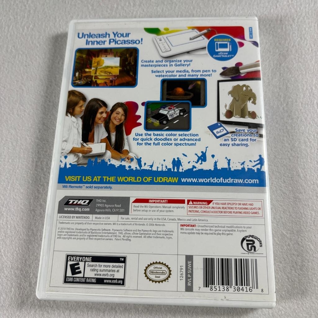 uDraw Studio Nintendo Wii Game Complete CIB with Manual THQ