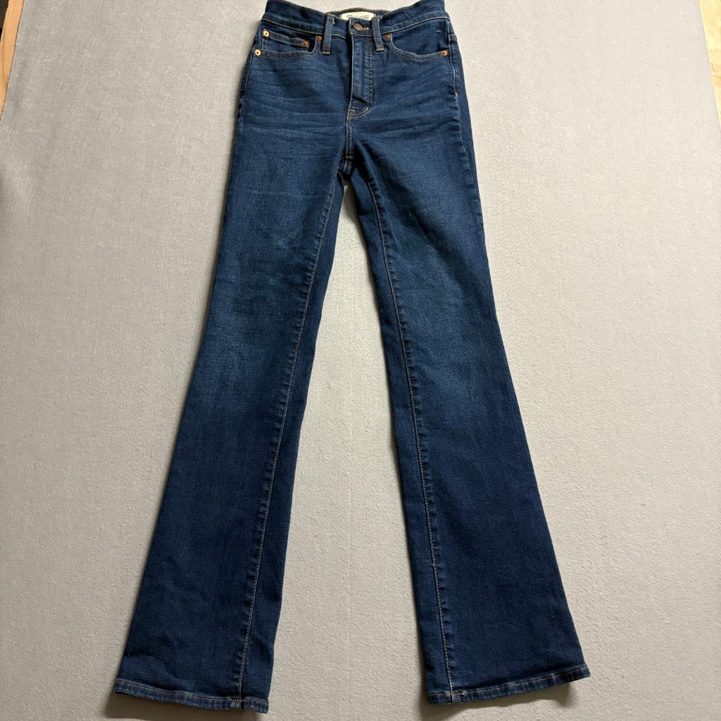 Madewell Skinny Flare Jeans Womens 24 Blue Denim High Rise Stretch