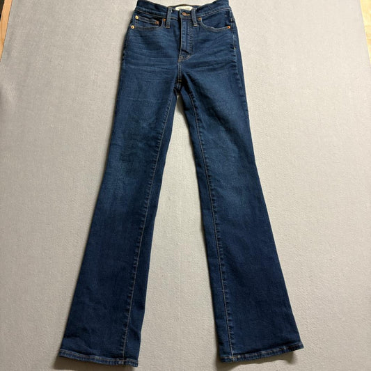 Madewell Skinny Flare Jeans Womens 24 Blue Denim High Rise Stretch